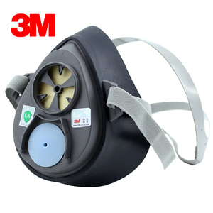 3M3200防毒面具半面具喷漆面罩主体橡胶防尘防油漆黑胶3050头戴式