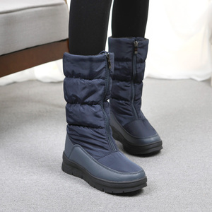 冬季新款热销时尚高筒雪地靴棉鞋靴女鞋平跟加绒保暖防水防滑拉链
