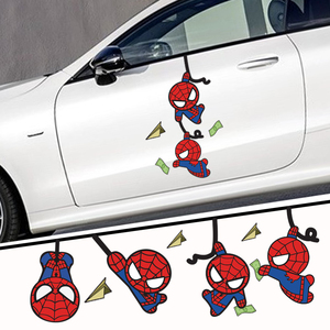 蜘蛛侠车贴纸创意个性车头车尾搞笑贴画卡通改装汽车划痕遮挡贴纸