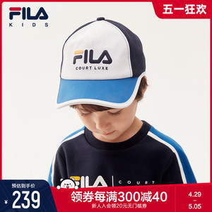 FILA斐乐童装儿童帽子2022冬季新款幼儿园休闲运动鸭舌帽棒球帽