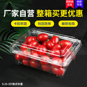 一次性透明塑料带盖水果包装盒果切500g超市草莓蔬菜打包盒子一斤