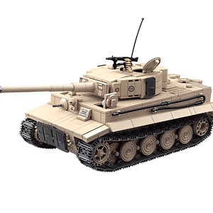 2024新款新品军事基地虎式坦克模型拼装儿童积木二战德国玩具重型