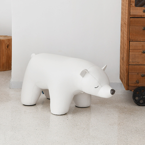 知一家居北极熊坐凳入户白熊换鞋凳创意动物凳客厅矮凳乔迁礼物