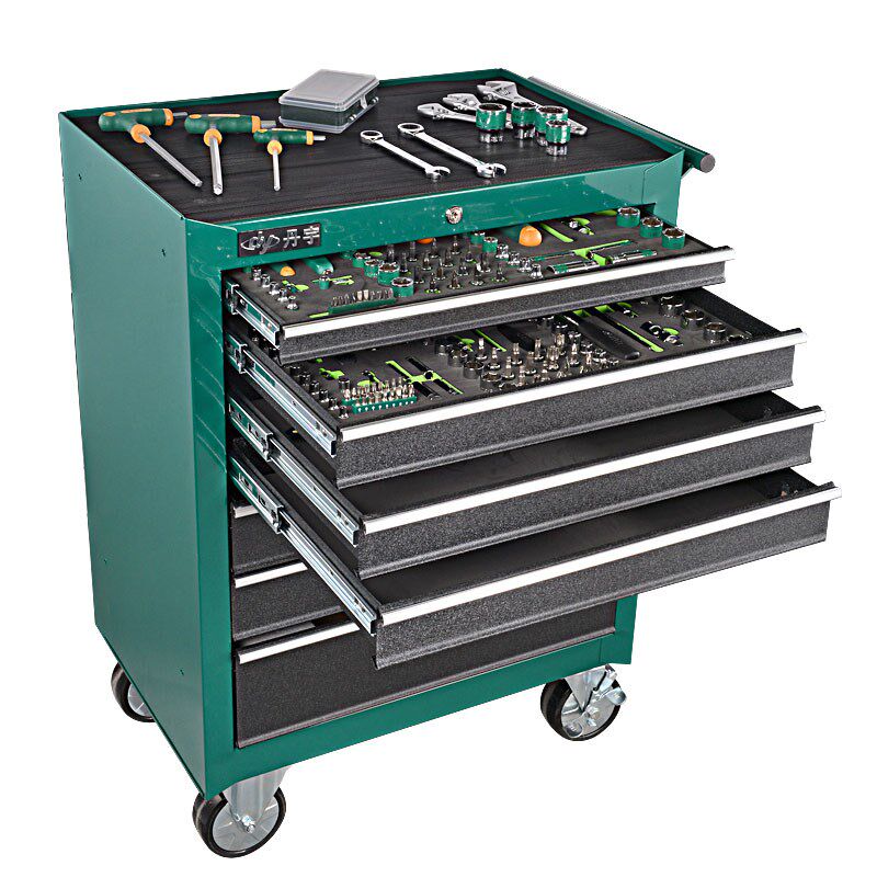 绿林丹宇汽修工具车5抽7抽屉工具柜多功能移动工具箱维修车手推车