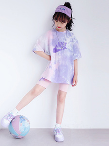 官网耐克顿儿童运动服套装2024夏季新款款韩版女童短袖短裤两件套
