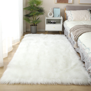 白色毛毛拍照地毯卧室少女床边毯服装店橱窗展台桌面装饰毛毯地垫