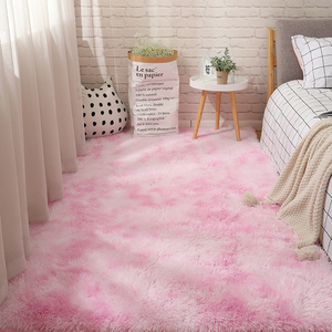 粉色地毯卧室满铺公主粉ins小客厅床边少女床下毛毯地垫可睡可坐