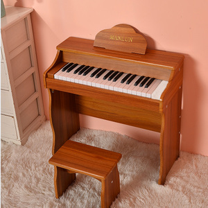 曼伦儿童37键钢琴木质电子琴玩具宝宝男女孩初学启蒙迷你钢琴可弹