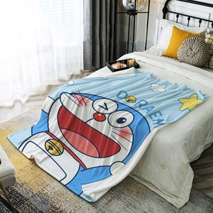 新款哆啦A梦叮当猫法兰绒毛毯儿童午睡毯空调毯学生宿舍床单铺床