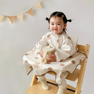 宝宝一体式餐椅罩衣辅食反穿衣吃饭围兜防水防脏婴幼儿童餐桌饭兜