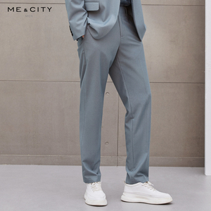 mecity官方旗舰店男装me city春直筒垂感长裤西裤micity 550351
