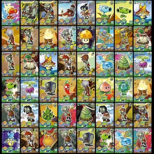 植物大战僵尸卡片闪卡AR对战全套豪华版3D卡牌收藏卡集册儿童玩具
