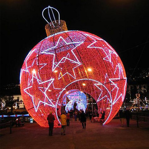 定制发光大型圣诞球拱门造型广场美陈户外庭园灯路灯景观灯