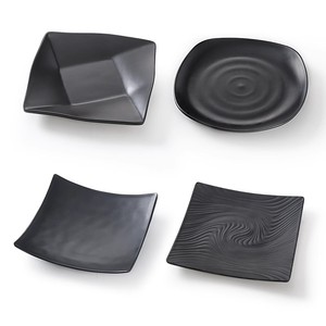 盖浇饭盘方盘黑色碟商用塑料快餐盘子餐厅餐具四方形密胺磨砂餐盘