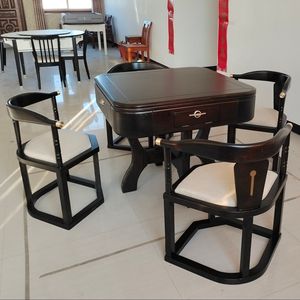 新中式实木麻将机全自动餐桌两用家用电动麻将桌机麻带椅子可收纳