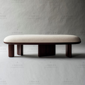 北欧设计师轻奢实木家用换鞋凳新中式卧室床尾凳时尚客厅沙发长凳