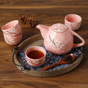 瓷满屋中日式茶具套装酒店餐厅家用陶瓷雪花釉下彩餐具茶壶杯包邮
