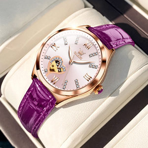 瑞士认证正品名牌新款女士手表玫瑰金色镂空全自动机械表轻奢小众