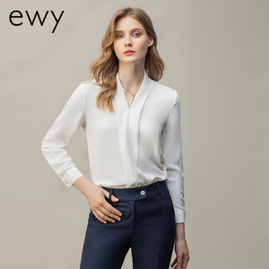 Ewy春季正装衬衫长裤两件套欧美高端时尚职业装女裤套装衬衣女ol