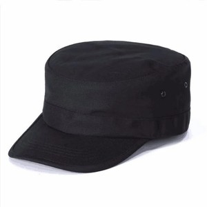 可定制帽徽logo可调节大小帽子黑色平顶帽作训帽透气孔内网有型帽