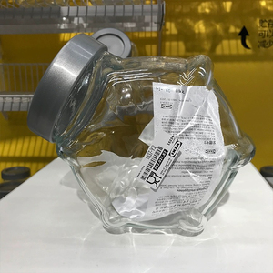 IKEA 宜家 芬华 附盖罐 透明玻璃密封储存罐储物咖啡糖果存储罐子