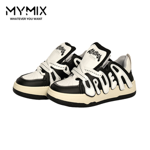 MYMIX我的组合新青年冬季新款女装潮牌拼色字母拼接套脚休闲鞋