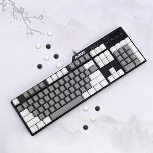 AJAZZ黑爵AK35i游戏机械键盘104键有线白灰色电竞lol青轴茶轴红轴