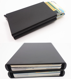 自动铝合金银行卡信用卡盒防盗刷RFID防消磁男士手推名大容量卡夹