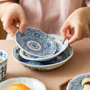 蓝凛堂日式餐具小盘子碟子菜盘家用青花陶瓷餐盘釉下彩日本瓷盘