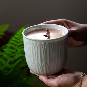 手工铜片带盖建水陶瓷茶洗单色釉水盂家用高端茶洗缸茶道功夫茶具