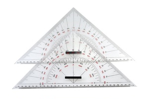 君绘航海300MM三角板尺海图绘图专用可测距测绘船用带手柄尺航道海事专业尺