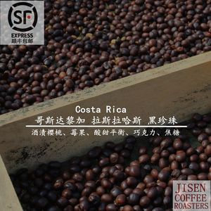 哥斯达黎加拉斯拉哈斯日晒黑珍珠咖啡豆227g中浅度酒香味新鲜烘焙