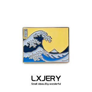 LXJERY 日本浮世绘胸针 葛饰北斋的海浪画徽章 创意书包装饰别针