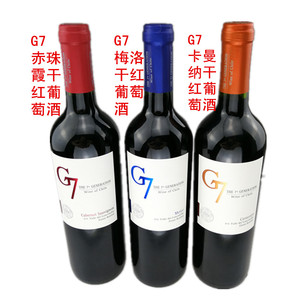 俄罗斯G7红酒干红葡萄酒智利产3款西餐酒吧洋酒正品原装进口750ml