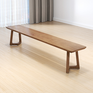 定制北欧风实木家具全长凳餐椅休闲区洽谈松木凳子简约现代家用