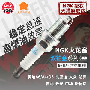 NGK火花塞双铂金6458哈弗H6 H2长城奥迪A4L A6L Q5帕萨特经典宝来