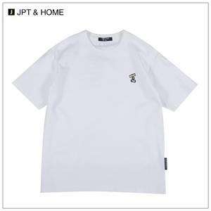 JPTHOME24夏极简风尚男士合体版型简约时尚刺绣装饰短袖圆领T恤