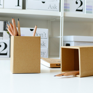 笔筒收纳盒办公室装笔商务前台纸质笔桶创意学生桌面文具收纳简约