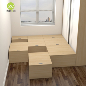 香港可移动榻榻米地台床储物木箱子拼接床衣柜一体魔方组合床定制