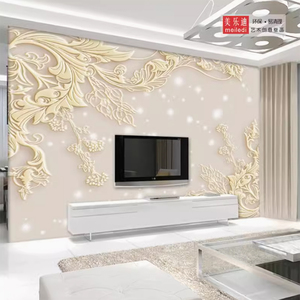 3D立体浮雕影视墙布电视背景墙壁纸现代简约客厅沙发卧室墙纸壁画