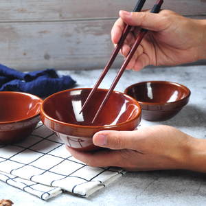 土碗酒碗粗陶蒸菜碗陶瓷蒸饭碗商用米饭家用蒸蛋紫砂钵仔碗土陶碗