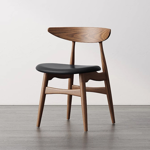 北欧实木餐椅现代简约休闲咖啡厅靠背小户型家用白蜡木皮书桌椅子