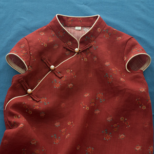 女宝红色连衣裙新中式女童旗袍夏季薄款国风改良汉服女装儿童短袖