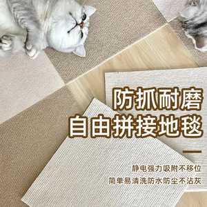 日式自粘拼接地垫地毯宠物儿童客厅卧室家用办公室防滑免胶垫子