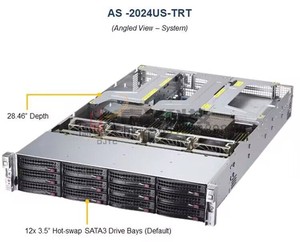 超微 2023US/2024US-TRT 服务器 双路AMD主板 GPU准系统2U12盘3.5