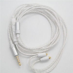 入耳式带麦线控耳机 可调音量MMCX线 SE215/846编织音频线白色 黑