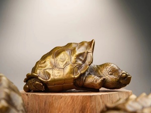 博物志工作室出品 加拉帕戈斯象龟青铜摆件（萌态版）陆龟手把件