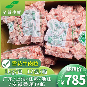 绿泰雪花牛肉粒1kg单包新鲜牛肉调理中西餐厅煎烤涮火锅食材商用