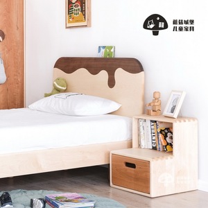 全实木半高床梯凳儿童床头柜床边绘本小柜子枫木家具