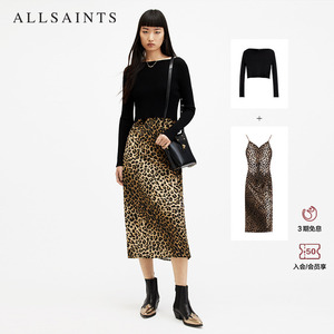 ALLSAINTS女士豹纹连衣裙2件套气质印花裙子春季款WD220U